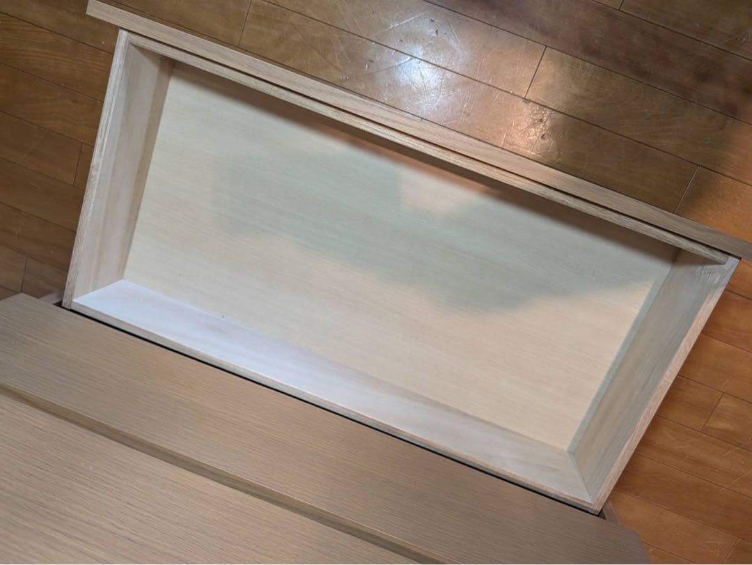 ■送料込■無印 木製チェスト 4段ワイド オーク 衣類収納 廃盤 タンス 棚