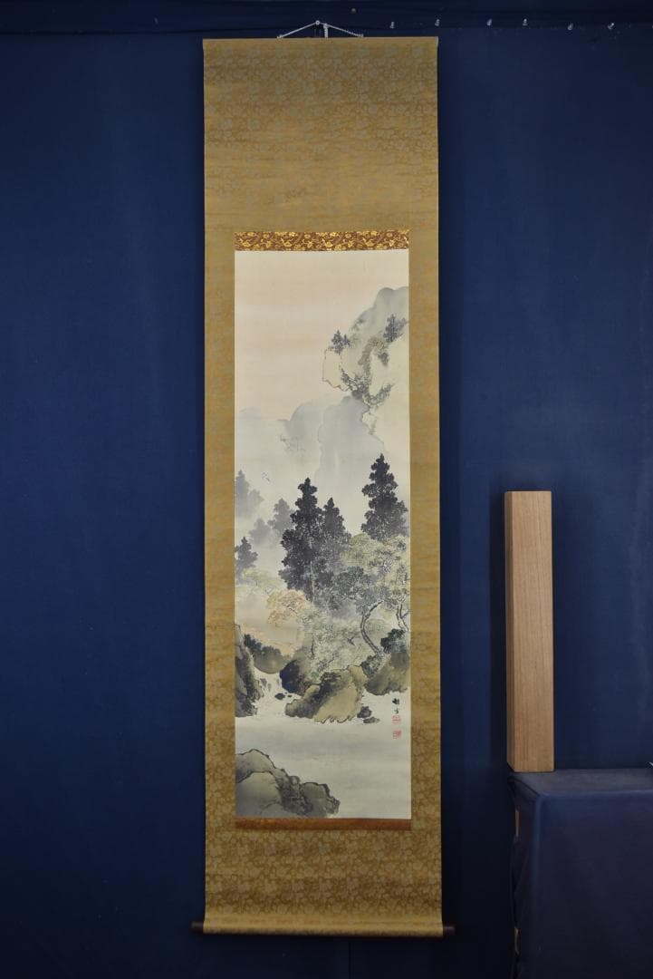 桂田湖城/秋渓山水図/秋景山水図/掛軸☆宝船☆Z-738