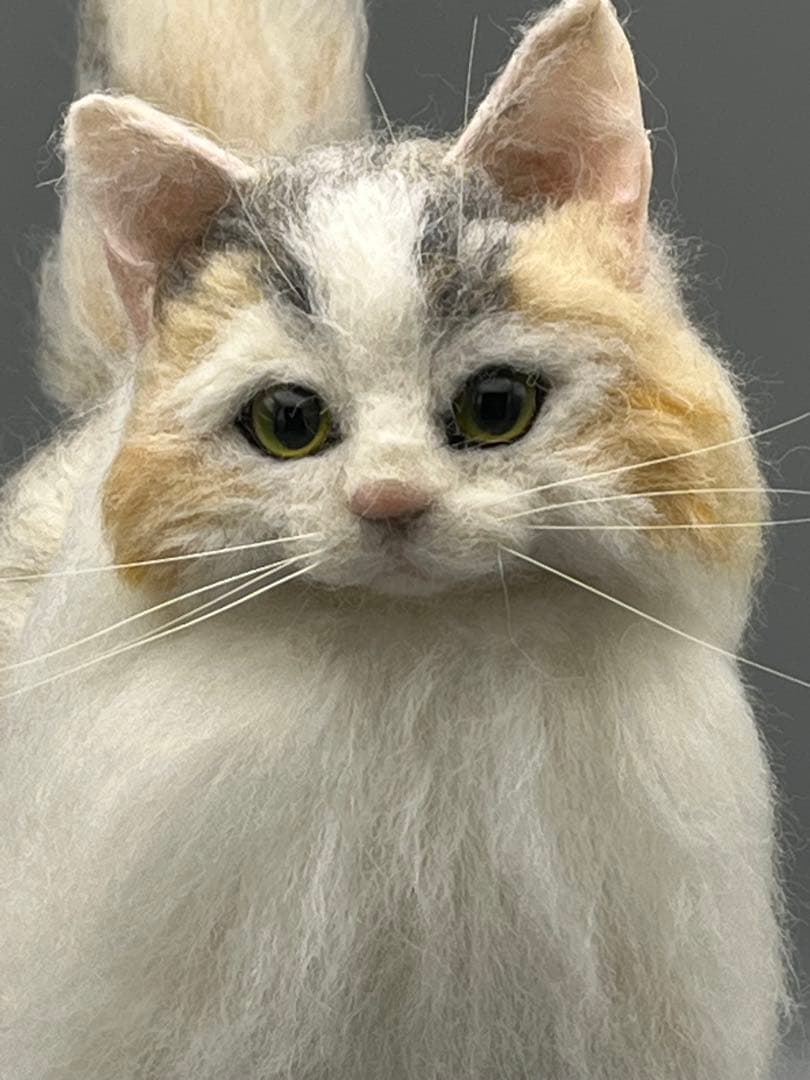 リアル羊毛フェルト猫　No.2 ノルウェージャン　キャリコ