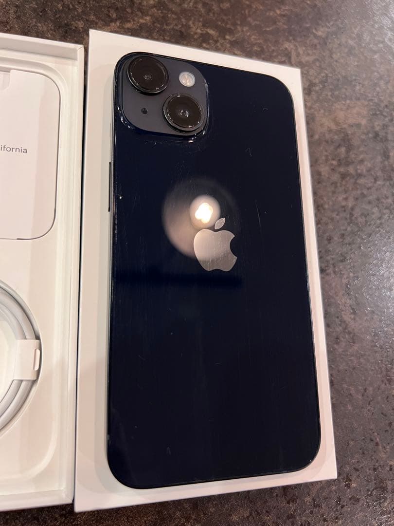 iPhone 14 128GB ミッドナイト （黒）未使用充電ケーブル付き