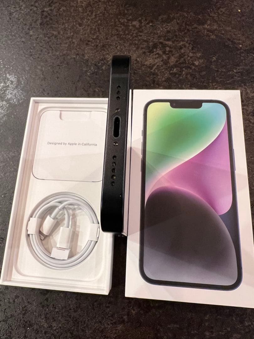 iPhone 14 128GB ミッドナイト （黒）未使用充電ケーブル付き