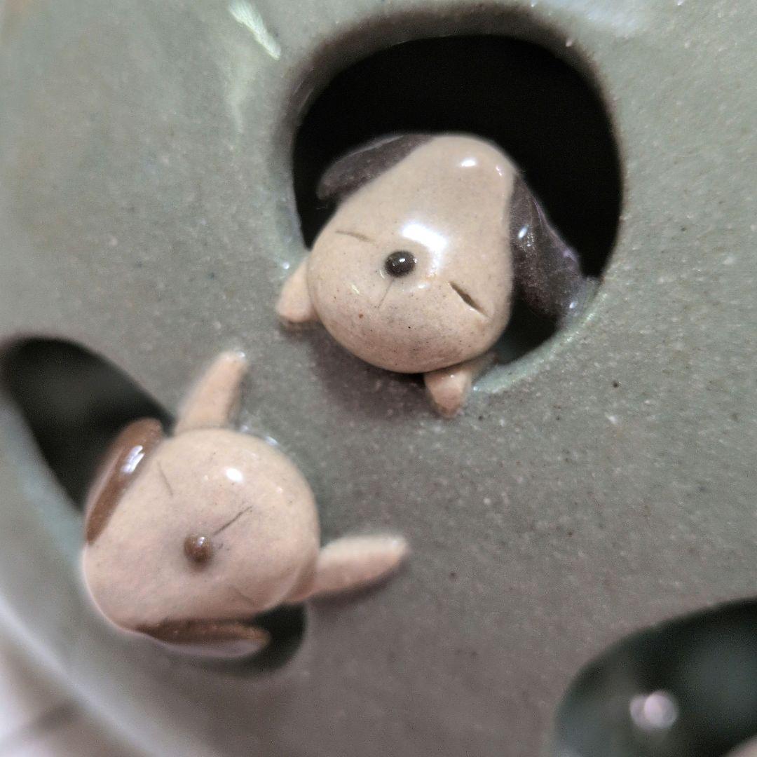 陶器置物　インテリア置物　花挿　動物陶器　犬　パンダ　猿　うさぎ　たぬき　熊　猫