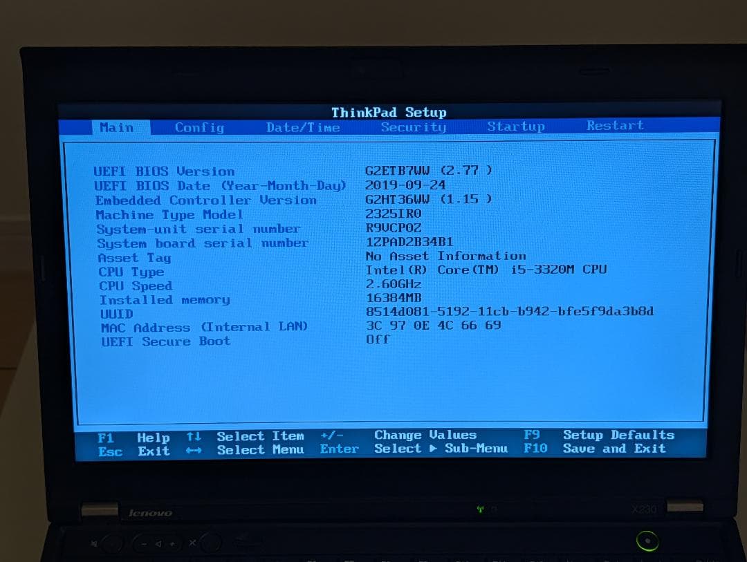 Windowsノート本体 ThinkPad X230 2325-IR0