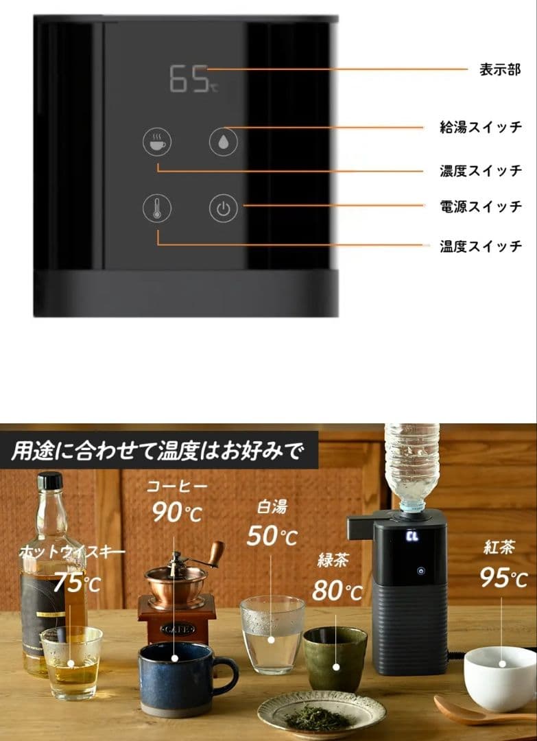 ス*ギ様 次世代ペットボトルウォーターサーバー 山善電気ポットたった0.5秒でお