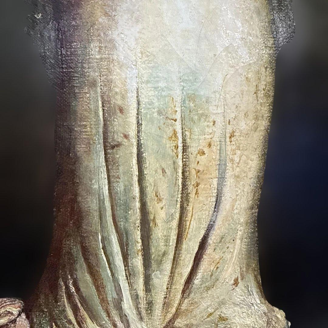 油彩画　唐　加彩婦人俑図　赤松克巳先生