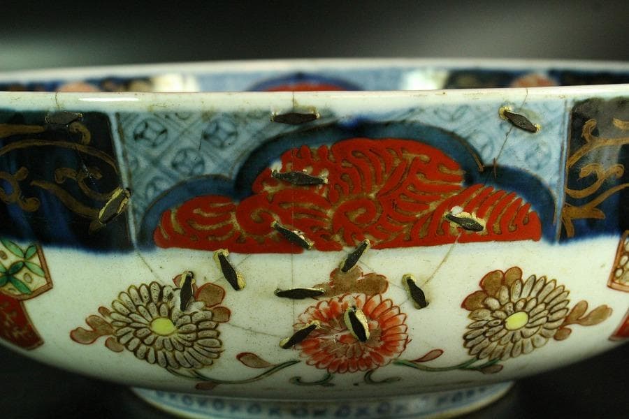 古伊万里 錦手 兎紋 大中小 三鉢 江戸末期(K-YC698)