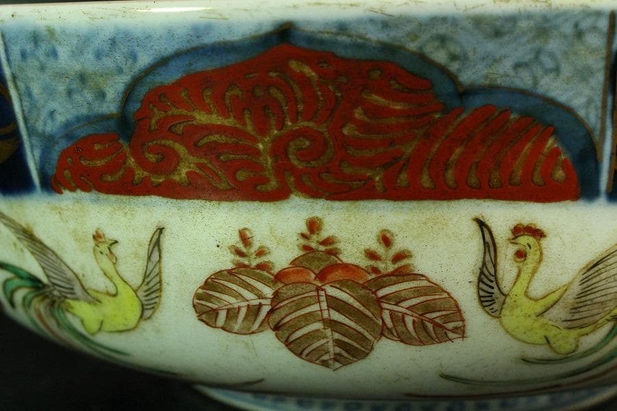 古伊万里 錦手 兎紋 大中小 三鉢 江戸末期(K-YC698)