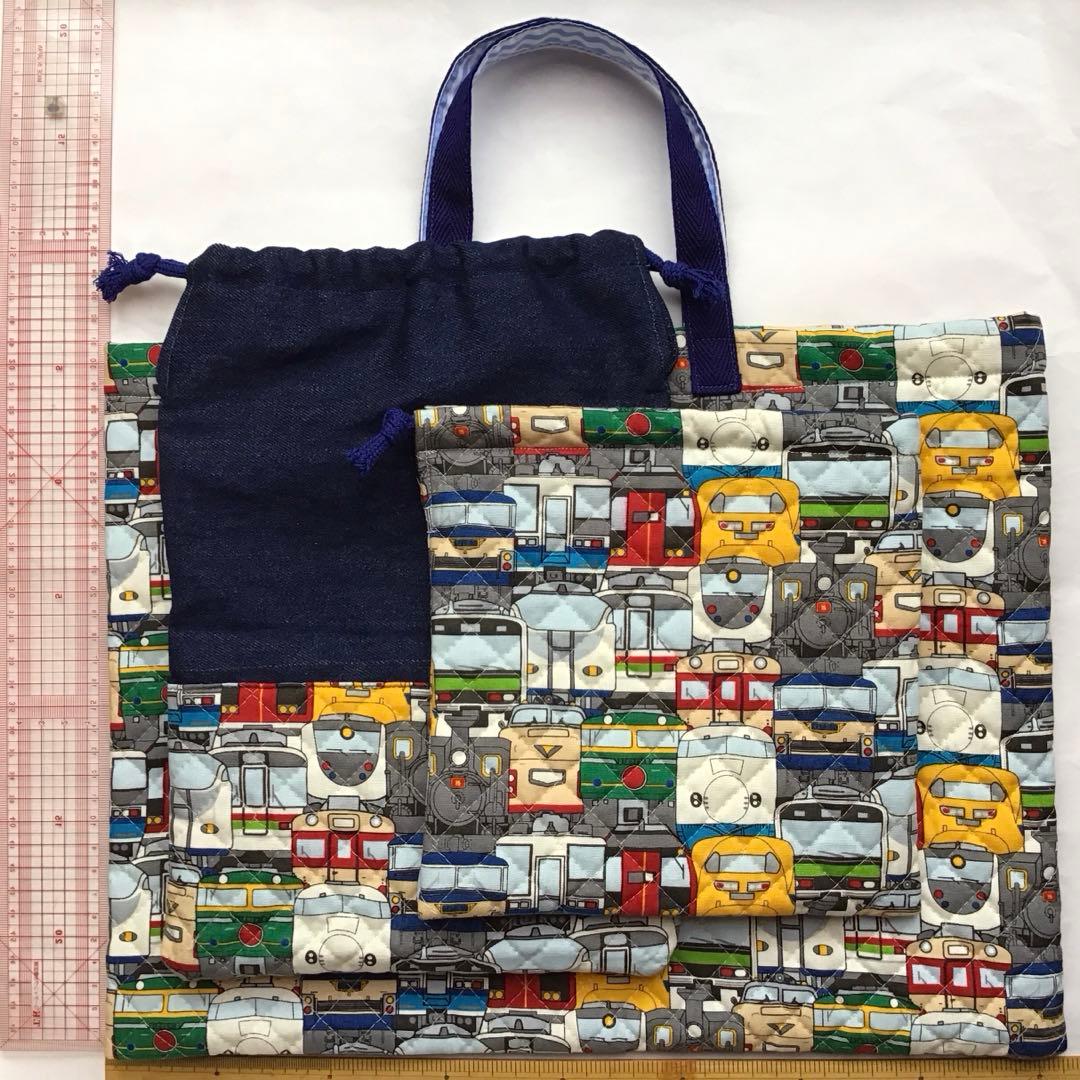 スクールバッグ　ミニ巾着　上ばき入れ　３点セット