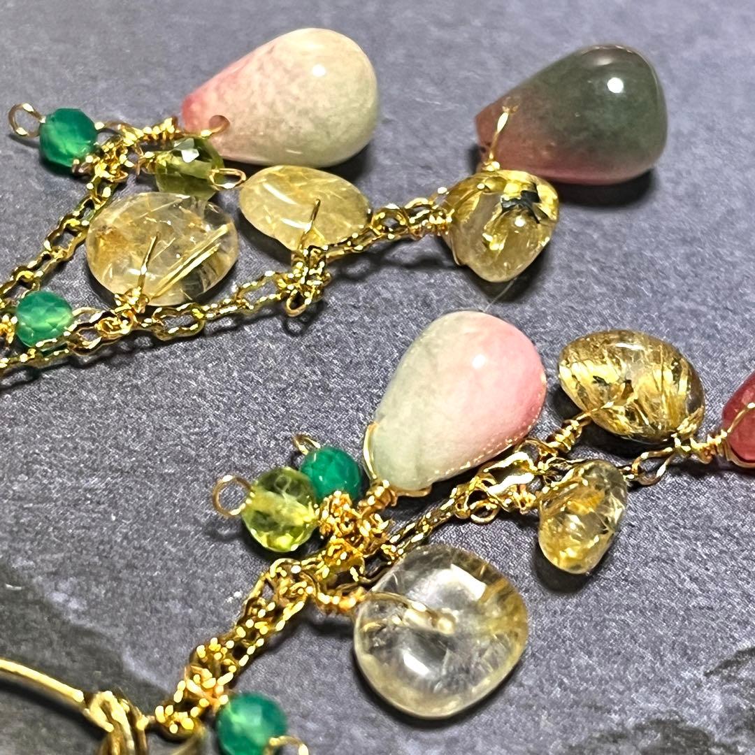 【クリスマスBOX】ルチルクォーツ ウォーターメロン、チャームピアスイヤリング他