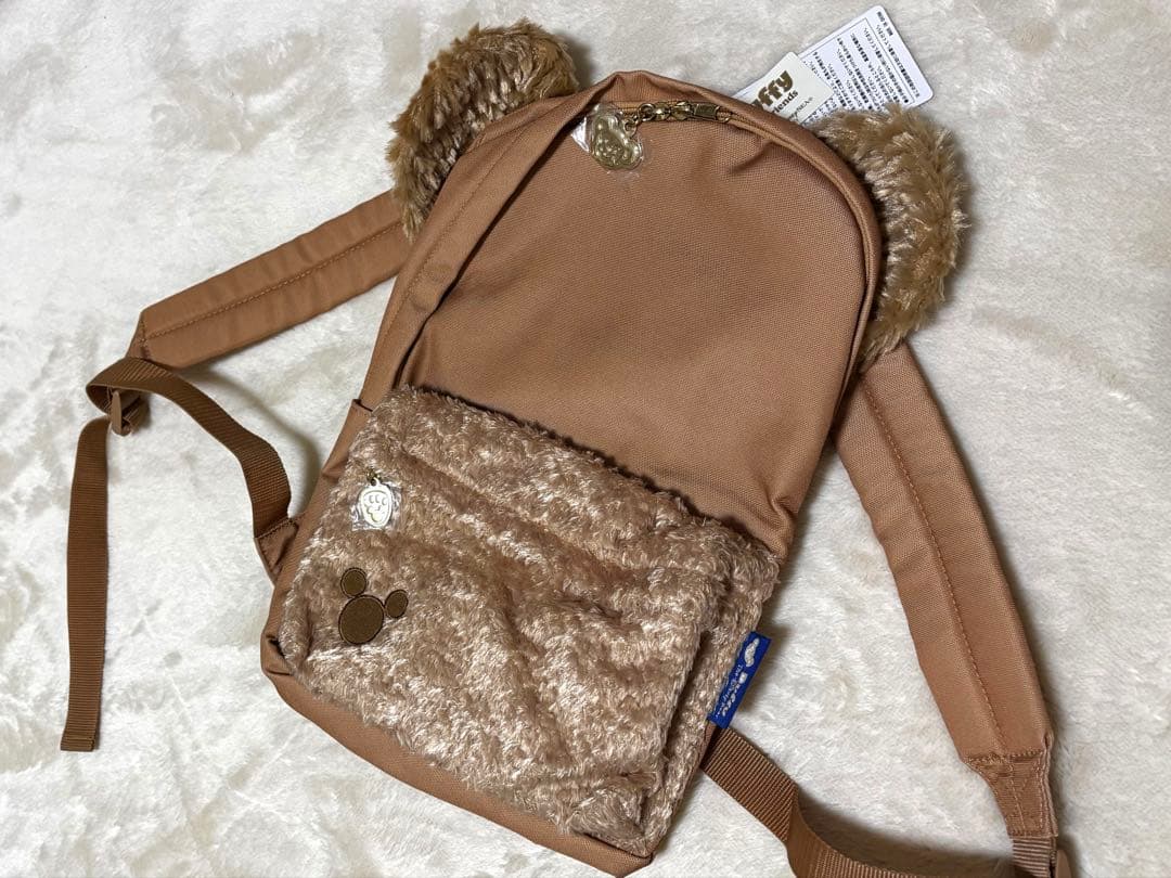 ダッフィー 耳付きリュックサック ベージュ