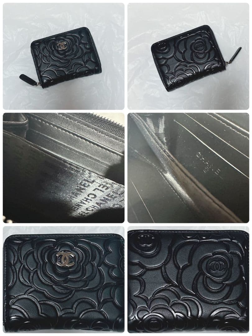 CHANELノベルティカメリア柄ケースブラック