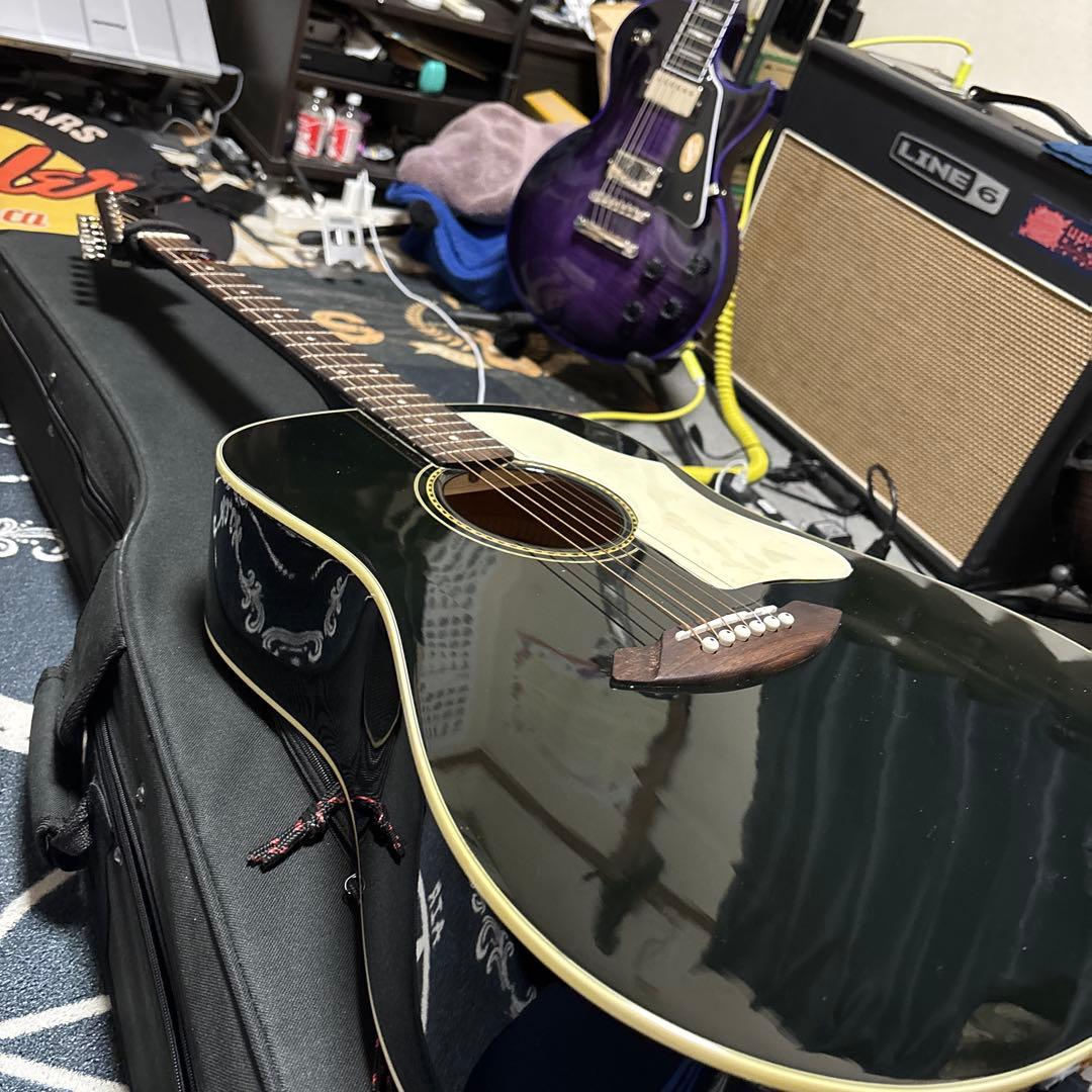 黒 アコースティックギター ケース付き