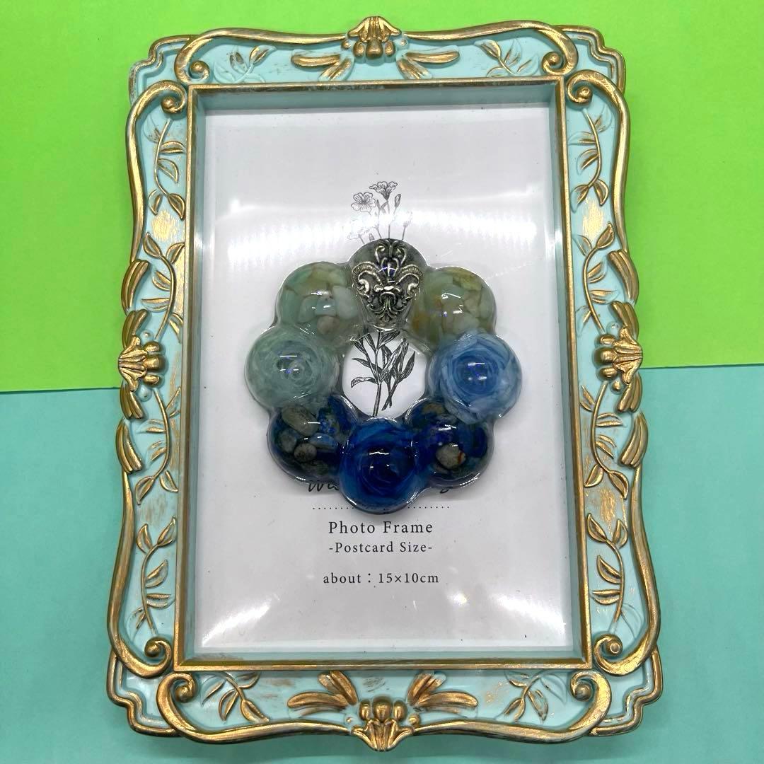 薔薇3輪入り・ドーナツタイプ オルゴナイト【ブルーカラー】