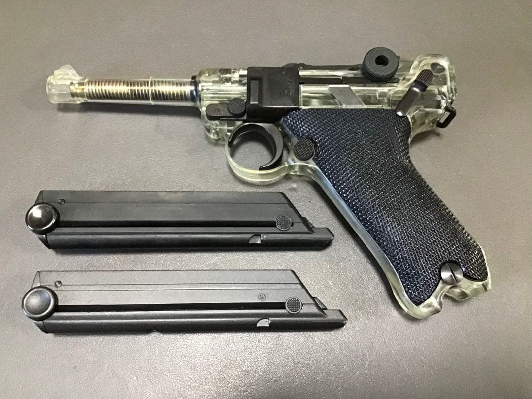 タナカ P08 スケルトン マガジン2個＋ブラックグリップ＋ハードケース付