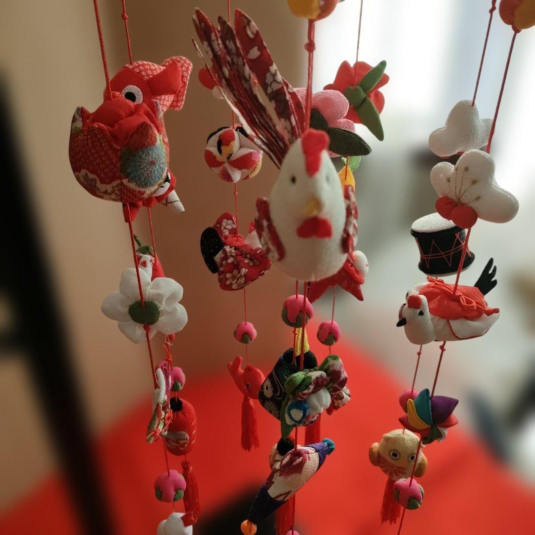 ひな祭り 吊るし飾り吊るし雛(みやび) 赤　高さ(80cm)　　　未使用品