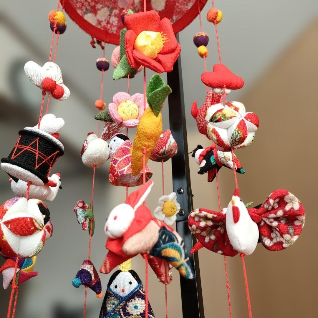 ひな祭り 吊るし飾り吊るし雛(みやび) 赤　高さ(80cm)　　　未使用品