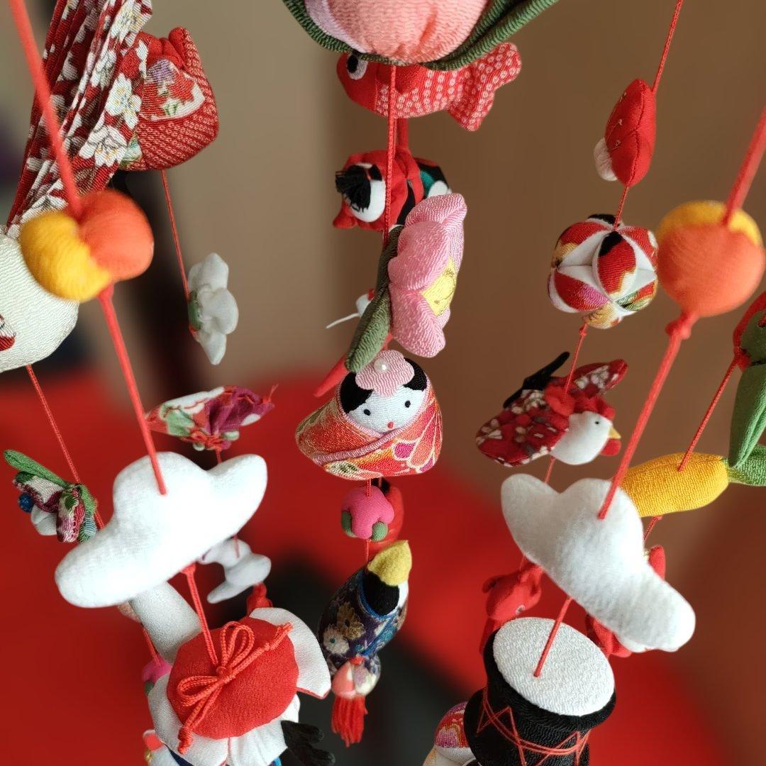 ひな祭り 吊るし飾り吊るし雛(みやび) 赤　高さ(80cm)　　　未使用品