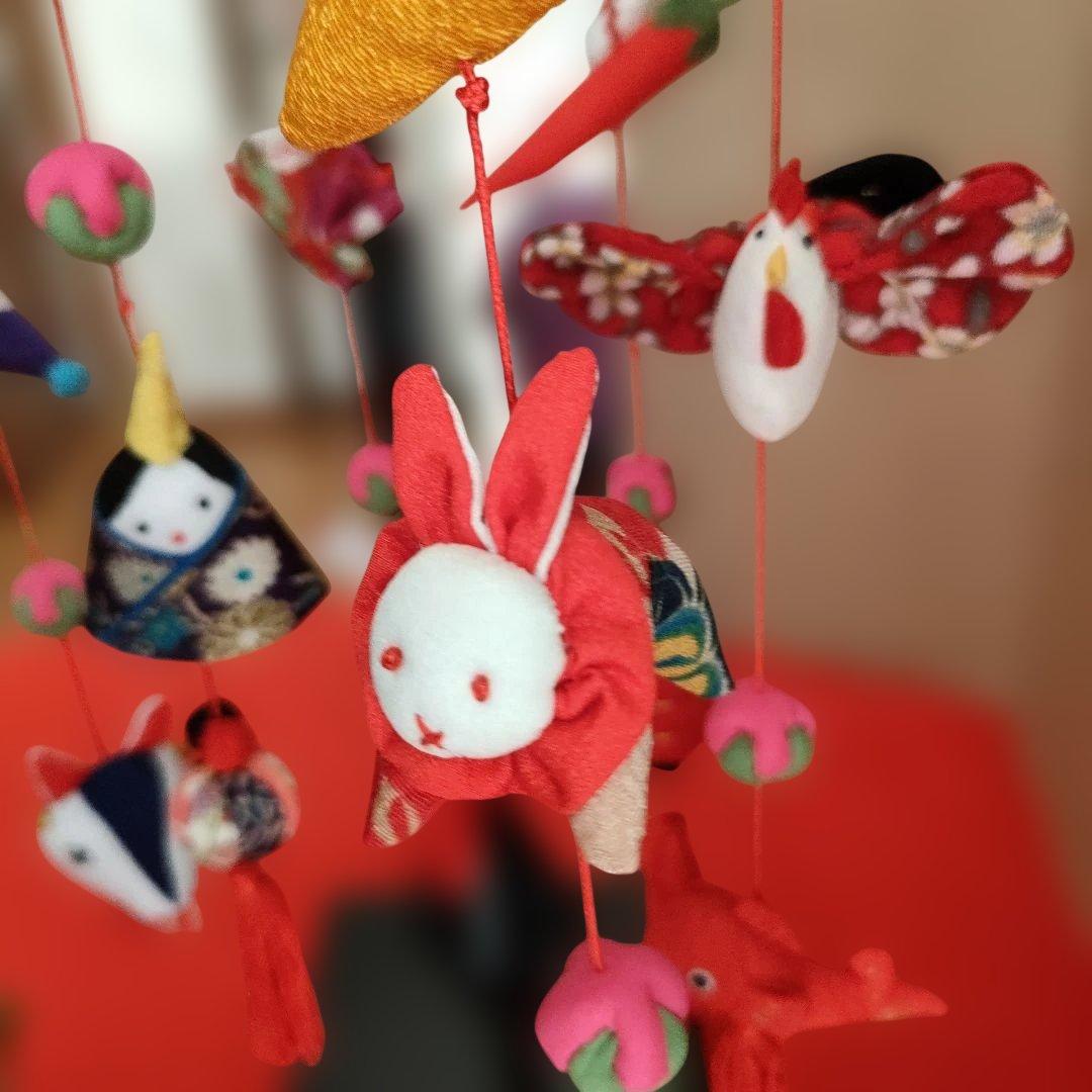 ひな祭り 吊るし飾り吊るし雛(みやび) 赤　高さ(80cm)　　　未使用品