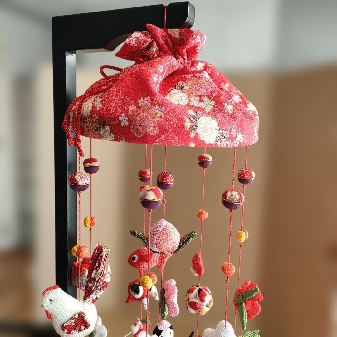 ひな祭り 吊るし飾り吊るし雛(みやび) 赤　高さ(80cm)　　　未使用品