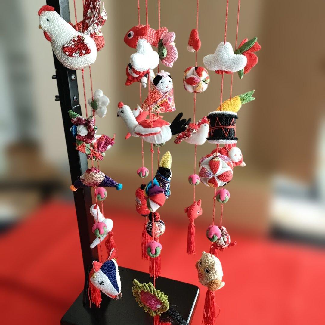 ひな祭り 吊るし飾り吊るし雛(みやび) 赤　高さ(80cm)　　　未使用品
