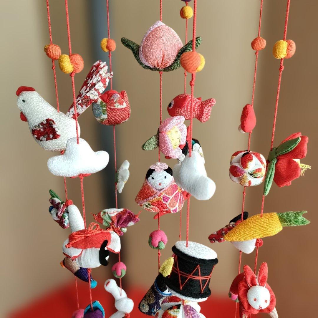 ひな祭り 吊るし飾り吊るし雛(みやび) 赤　高さ(80cm)　　　未使用品