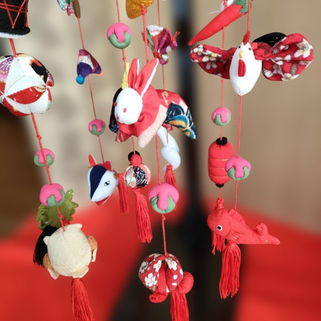 ひな祭り 吊るし飾り吊るし雛(みやび) 赤　高さ(80cm)　　　未使用品