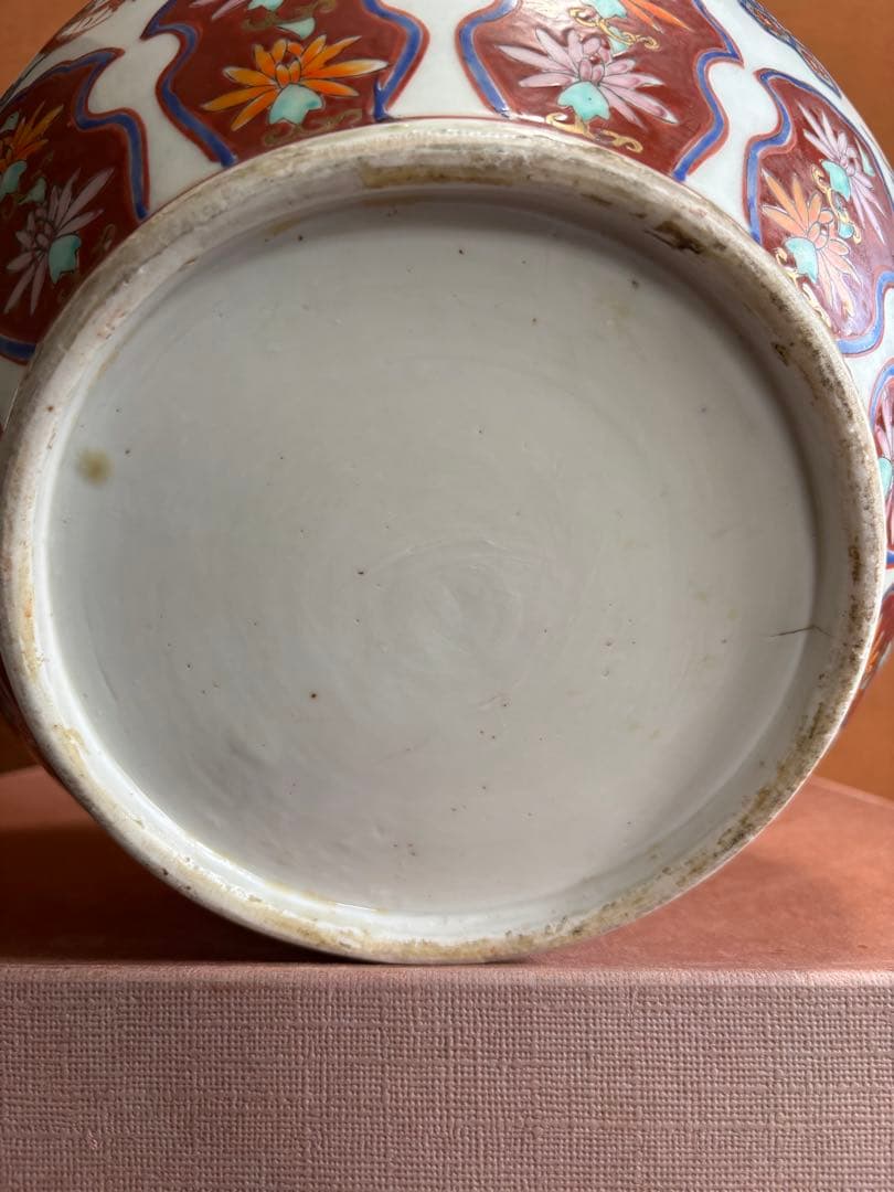 江戸期柿右衛門様式色絵鳳凰龍桐花散吉祥文大瓶　検　輸出　注門品