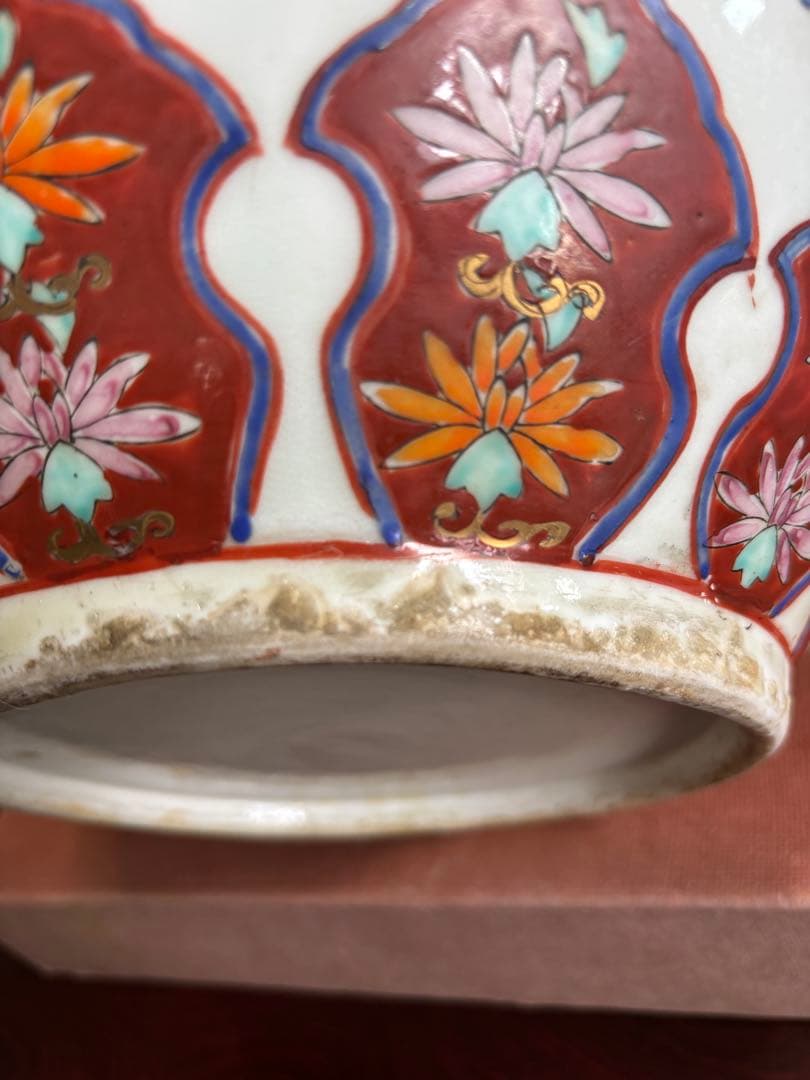 江戸期柿右衛門様式色絵鳳凰龍桐花散吉祥文大瓶　検　輸出　注門品