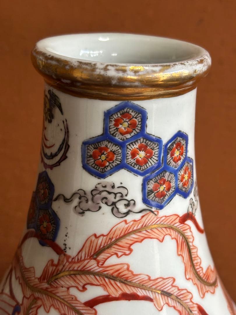 江戸期柿右衛門様式色絵鳳凰龍桐花散吉祥文大瓶　検　輸出　注門品