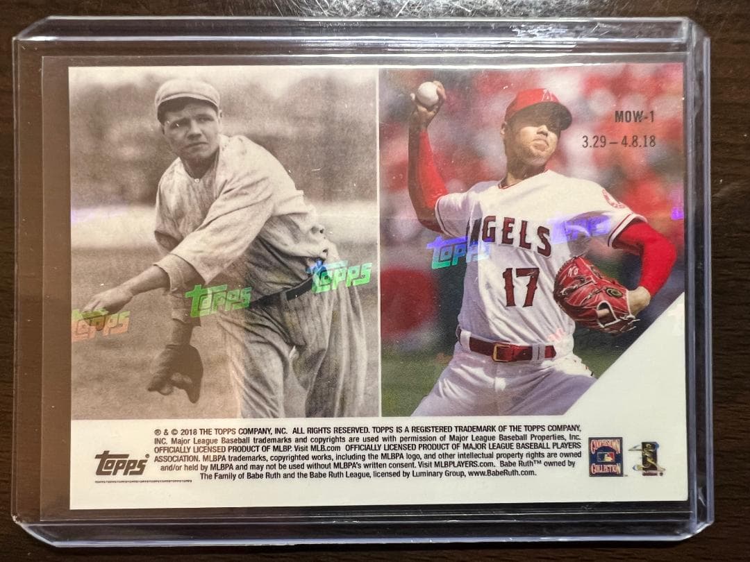 ベーブルース＆大谷翔平 2018 限定版 ROOKIE Card 1
