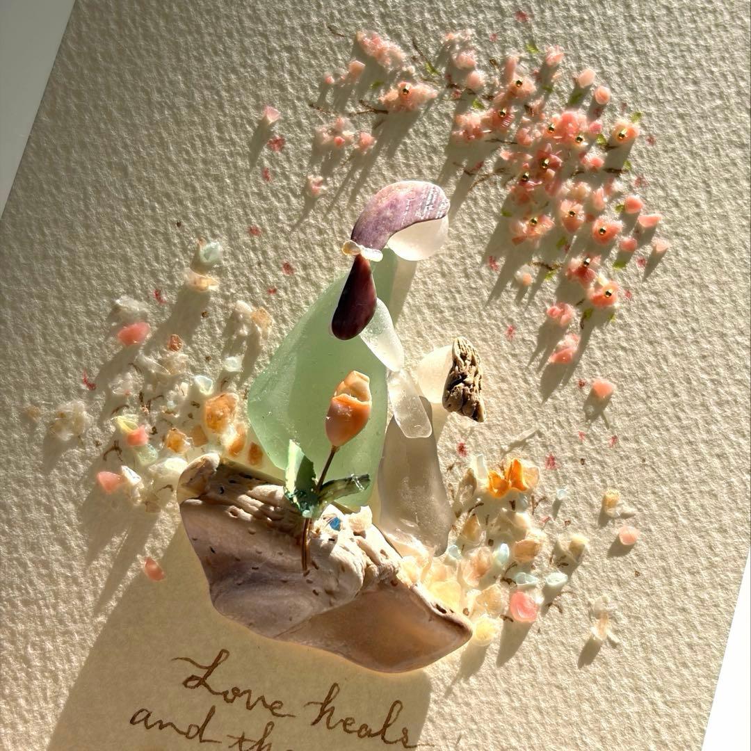 愛の華やぎ　シーグラスアート／春／花／親子