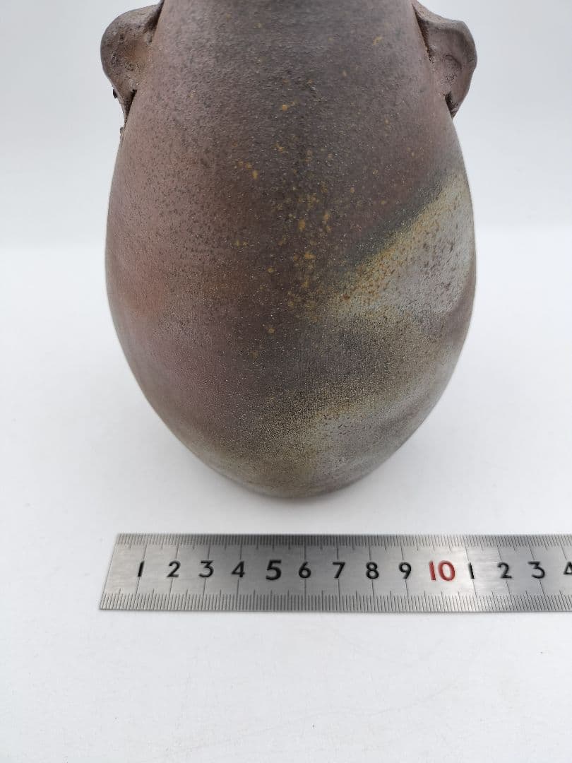 b919 花入 備前焼 木村桃山 木箱 茶道具 華道 古物