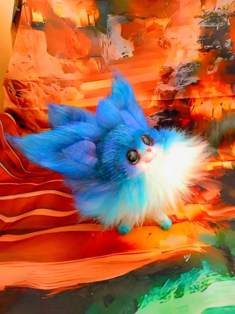 キツネ ハンドメイドぬいぐるみArtDollアートドールfox猫狐ケモノ幻獣人形