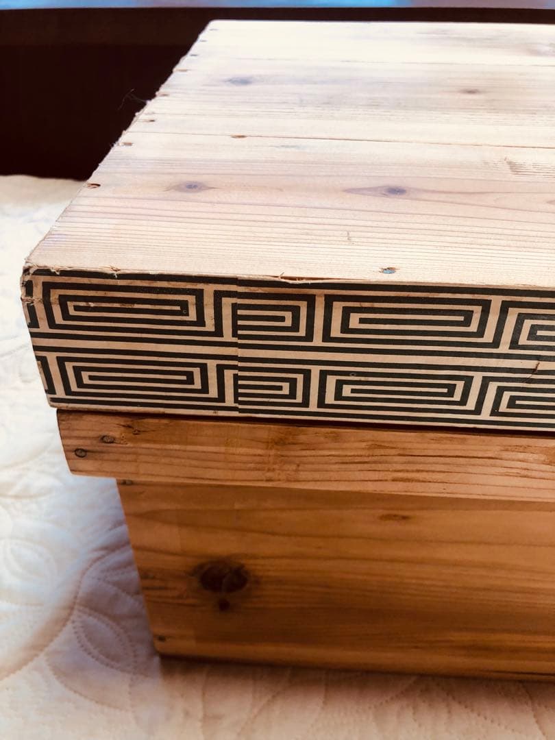 木箱(中) 収納 古道具 茶箱 ねこベッド