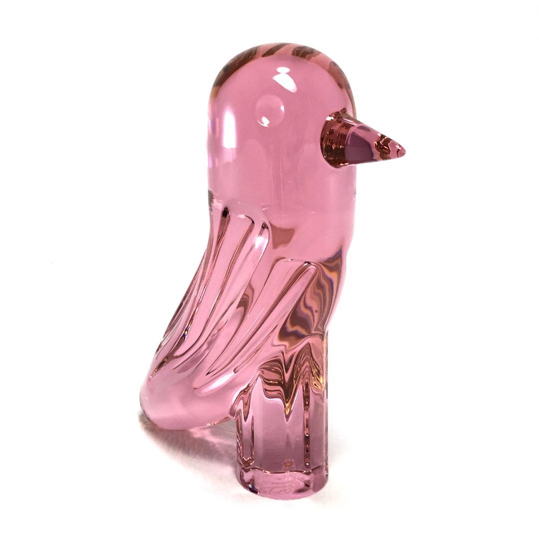 【美品】バカラ／ファウナクリストポリス バード ピンク／BC261