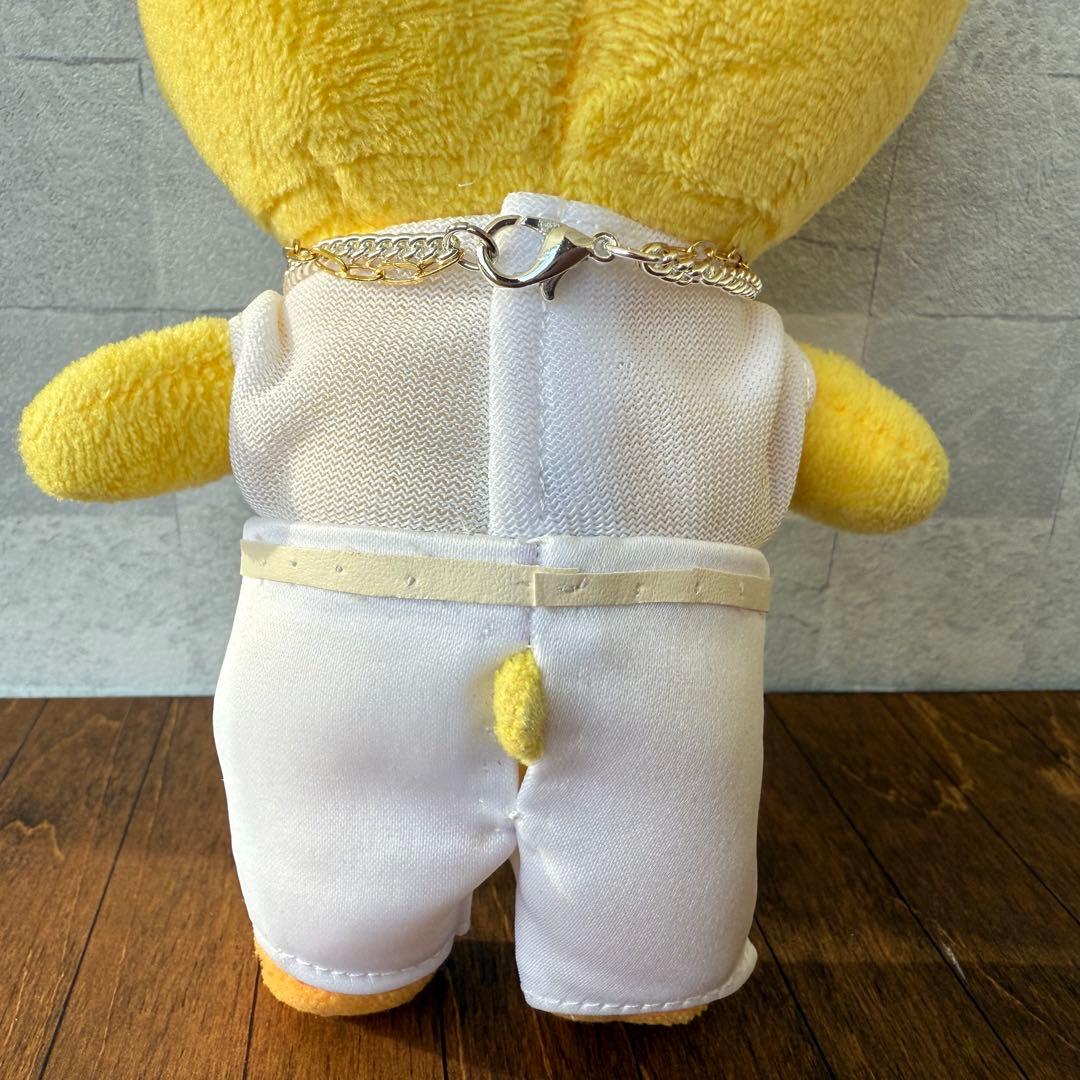 ミニサイズぬいぐるみ用　ホワイトロングコート4点セット　ハンドメイド