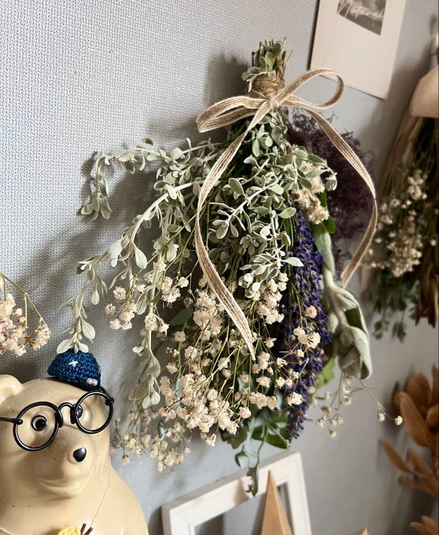 香る♪ラベンダー⋆︎*レッドスモークツリーのナチュラルスワッグ⑅︎２