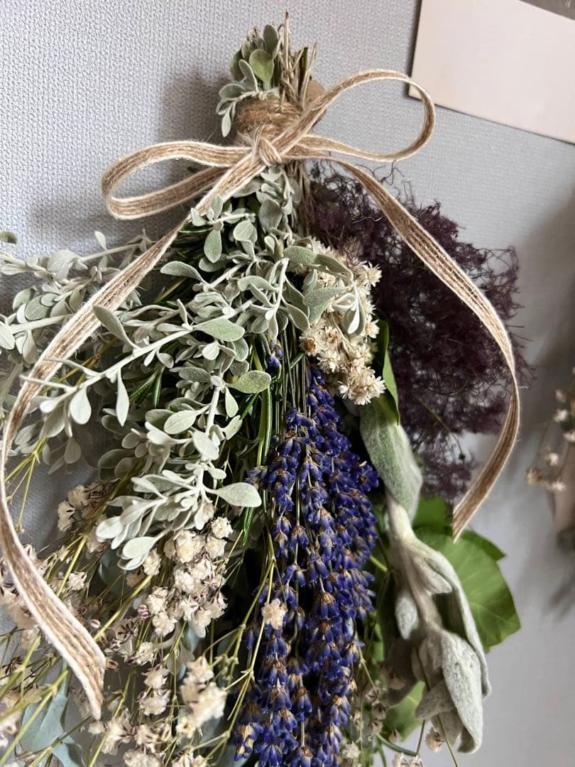 香る♪ラベンダー⋆︎*レッドスモークツリーのナチュラルスワッグ⑅︎２