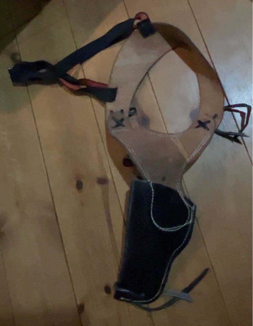 革製ショルダーホルスター 右手用 ブラック サバゲー ミリタリー