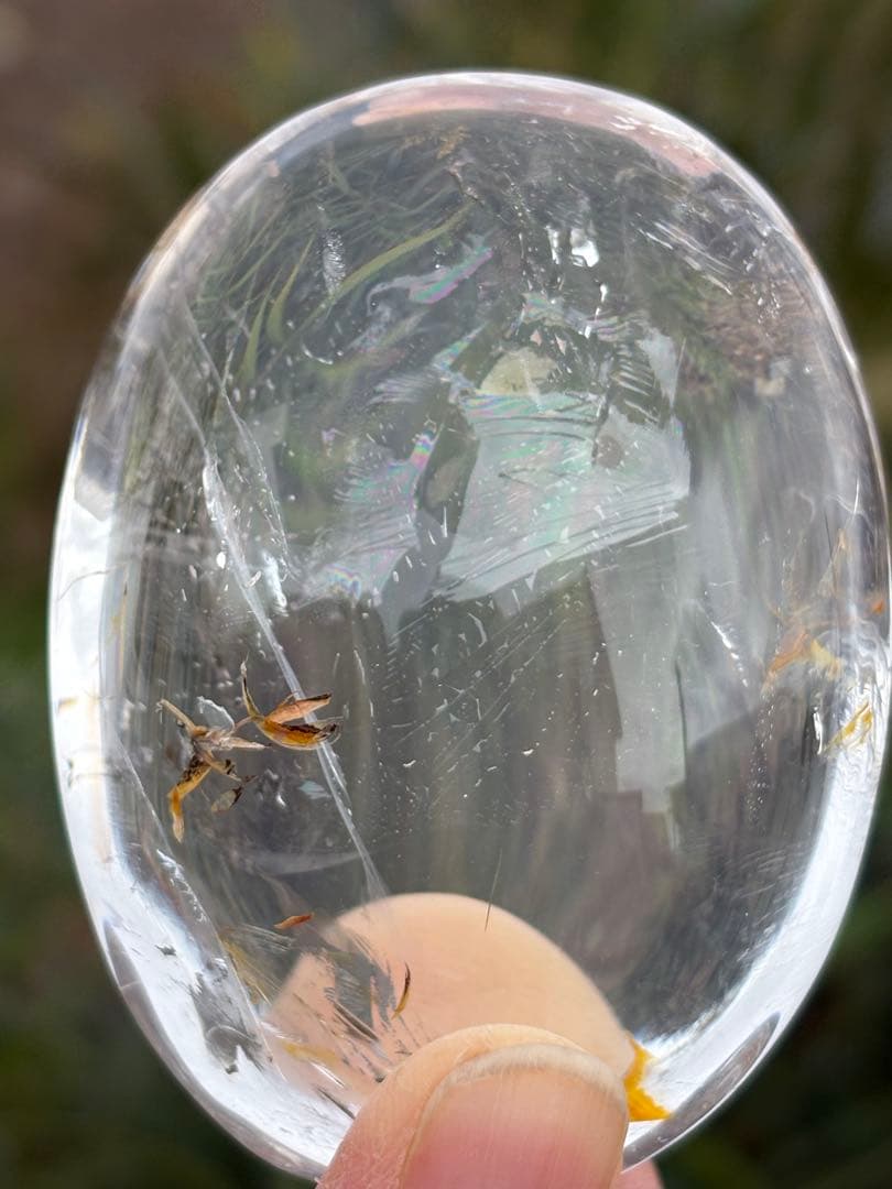 ❤️買い得　高品質　逸品　虹入り　ヒラー　レムリアンシード　水晶　握り石　逸品