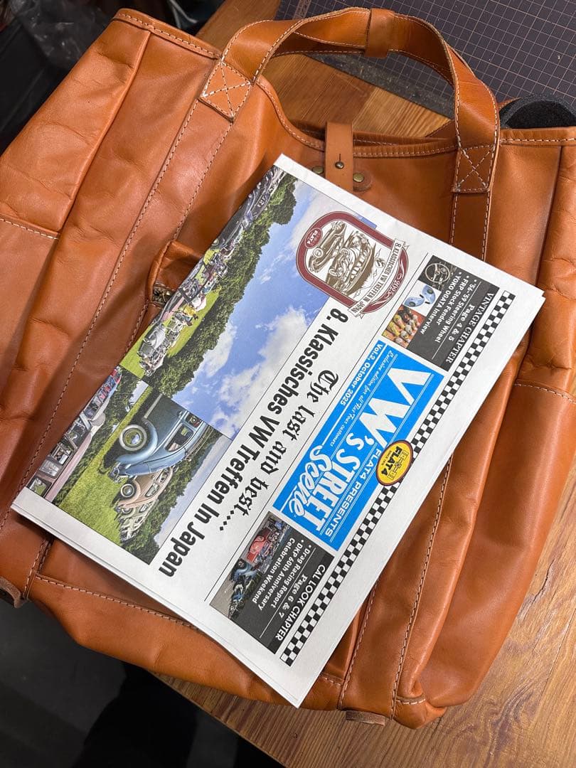 栃木レザー使用　本革オールレザー　トートバッグ　ヌメ革　リュックサックとしても