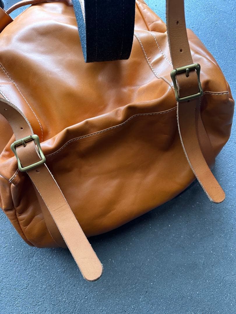 栃木レザー使用　本革オールレザー　トートバッグ　ヌメ革　リュックサックとしても