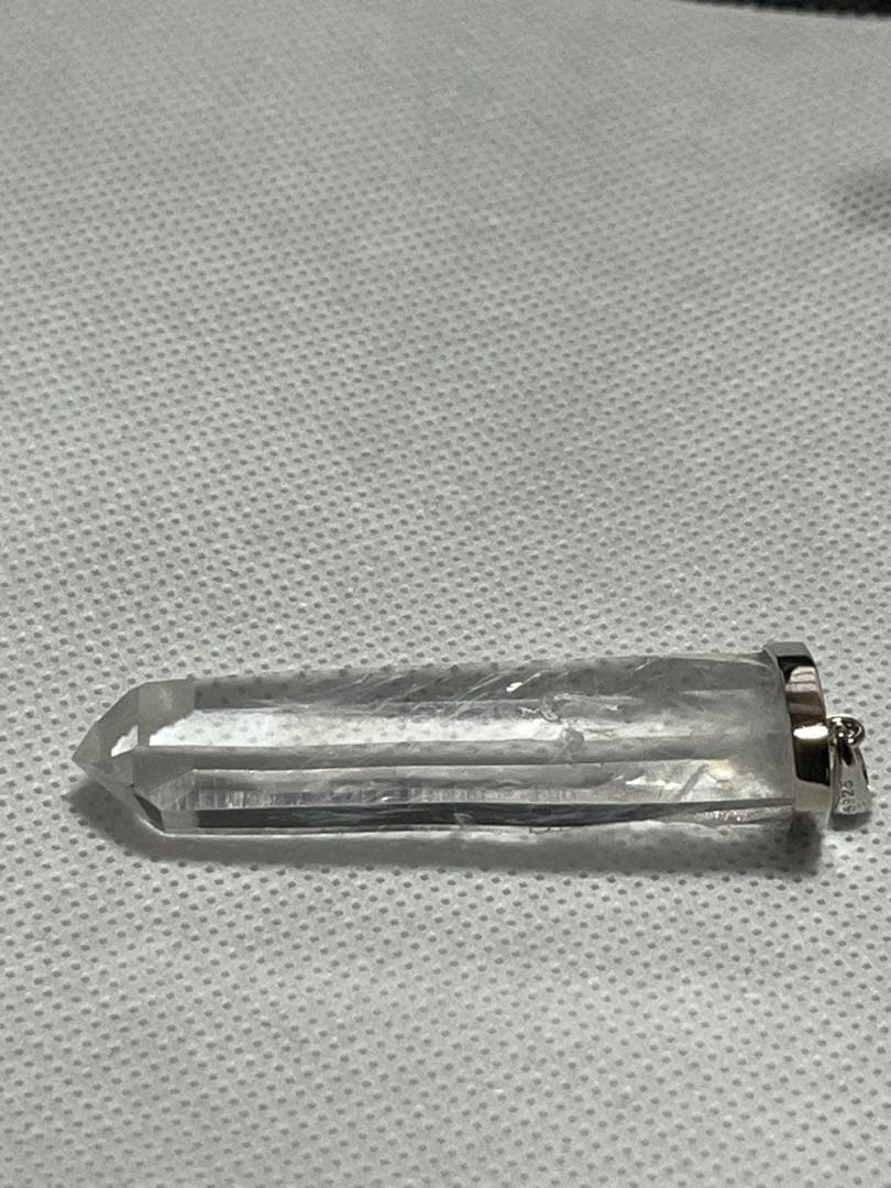 希少レムリアン水晶ブルーラダーインペンダントトップs925