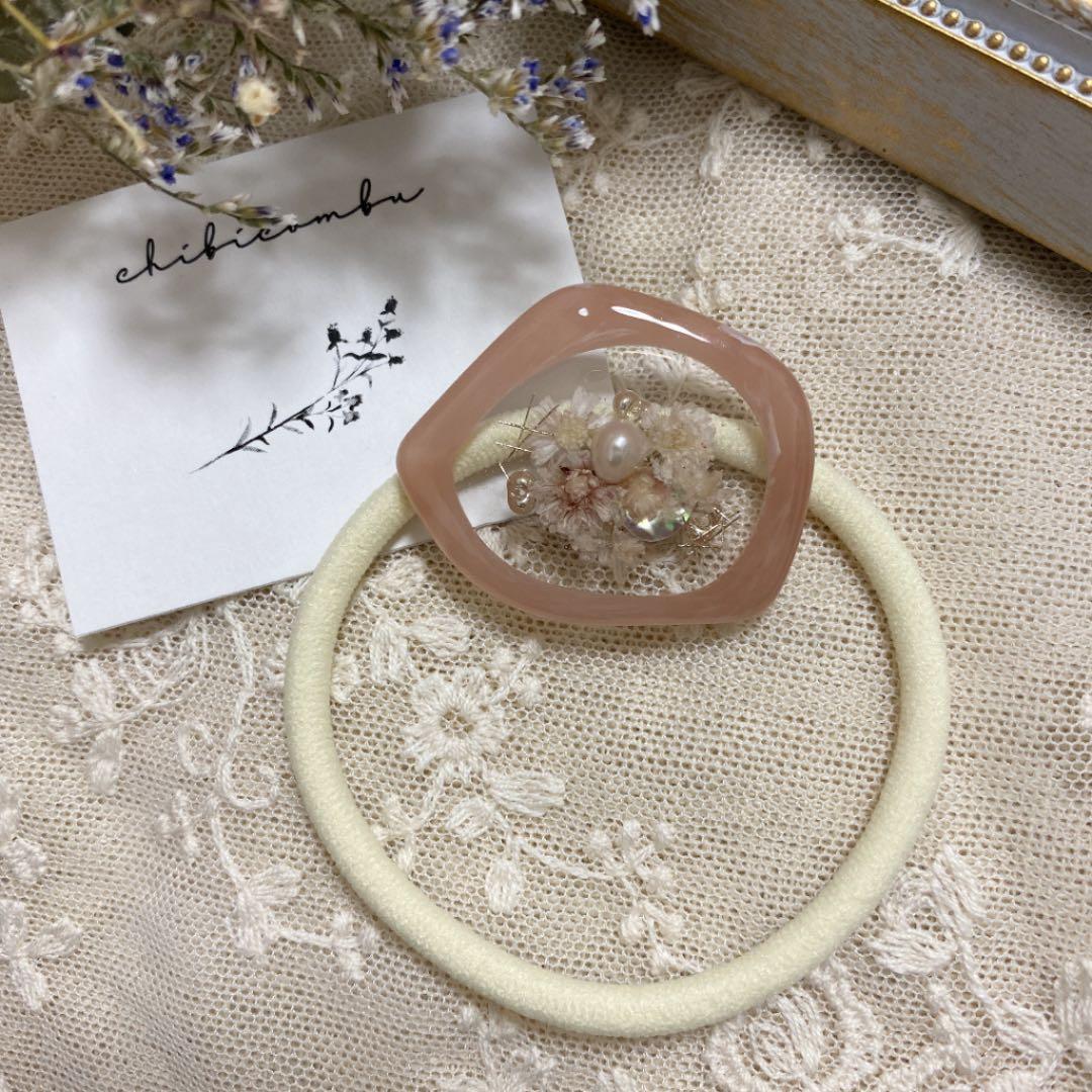ハンドメイド　レジン　お花　ヘアゴム　ポニーフック　ブローチ　no.148