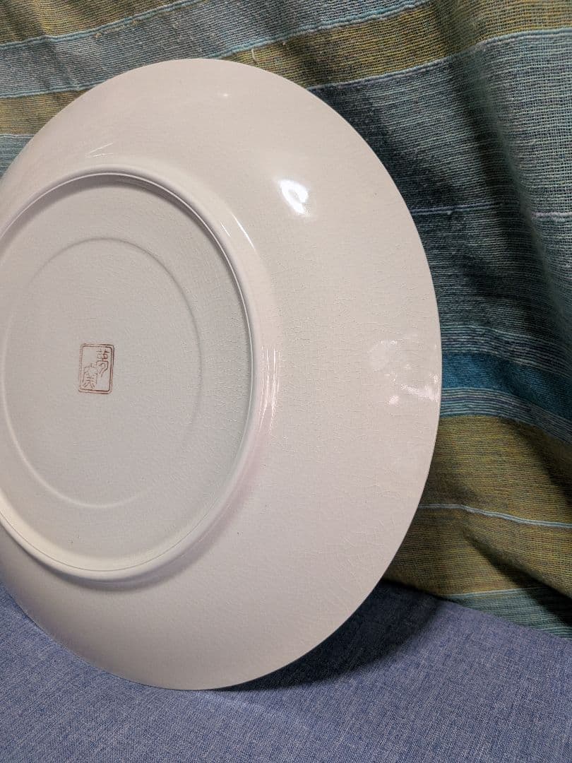 夢窯 和陶友禅波 牡丹柄 大皿1·小皿5(未使用)箱付きセット