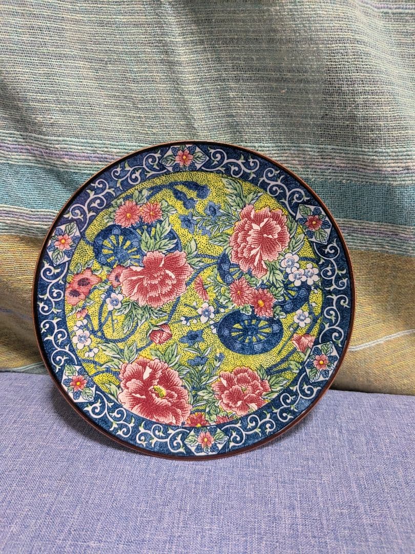 夢窯 和陶友禅波 牡丹柄 大皿1·小皿5(未使用)箱付きセット