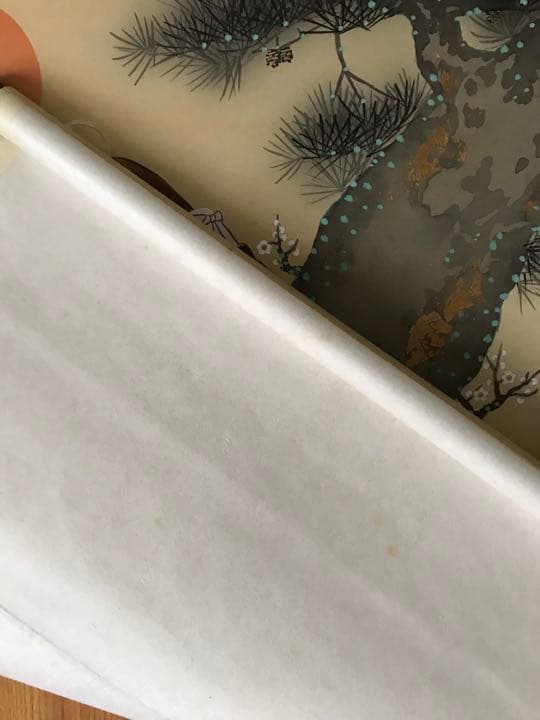 野村雪草【高砂】絹本　掛軸　二重箱　日本美術