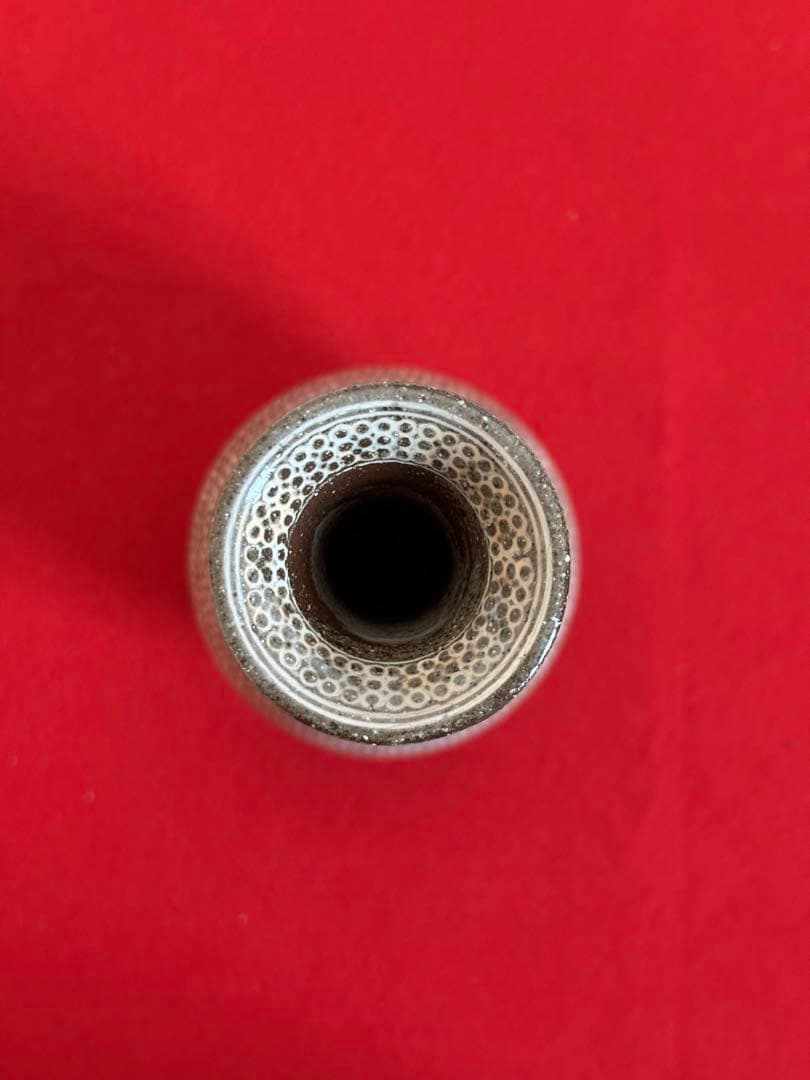 希少 金田鹿男 三島手花生 三島暦手 象嵌 花入 花器 茶道 華道 李朝