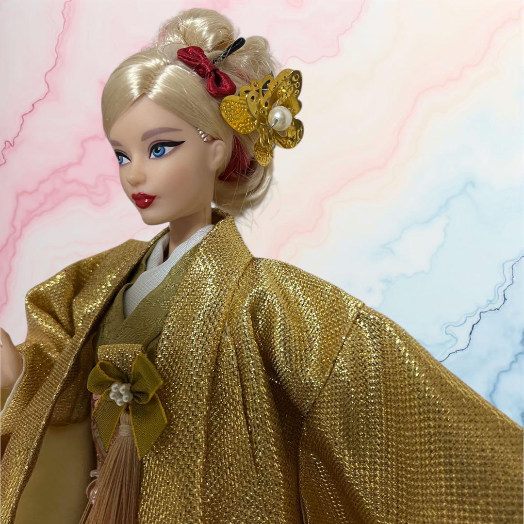 バービーゴールド無垢着物ウエディング8点セット