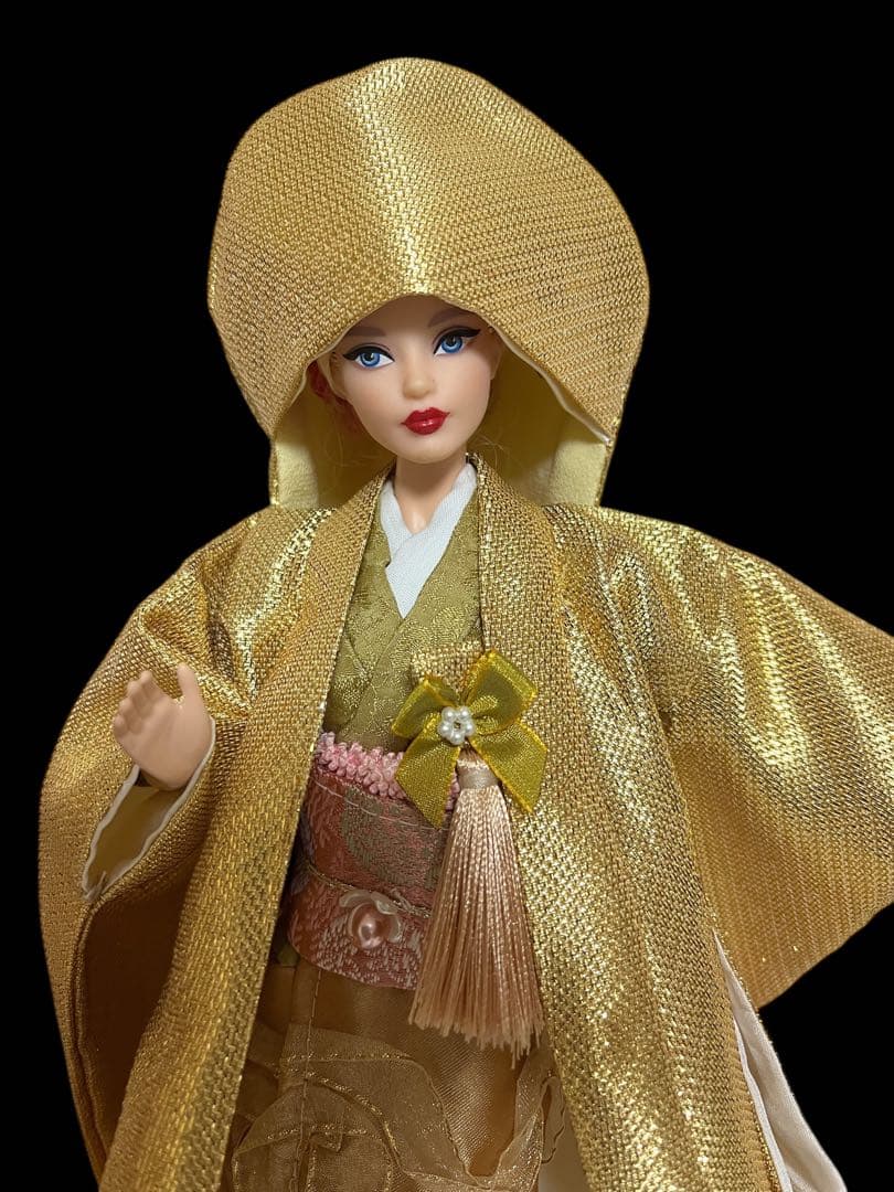 バービーゴールド無垢着物ウエディング8点セット
